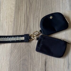 Lululemon black dual pouch wristlet